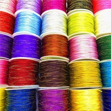 Haicheng Shop No.26 Tarzı 5 Yards 2mm Renkli Altın Tel Çin Düğüm Hattı Kordon Ipek Saten Kordon Naylon Kordon Dıy El Yapımı Örgü Dize Kordonları (Yurt Dışından)