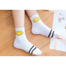 Airsocks 5’li Beyaz Emoji Çocuk Tenis Çorap