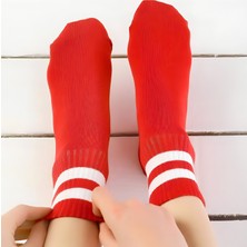 Socks And More Kırmızı Renkli Desenli 7'li Çorap Kutusu Unisex Renkli Soket Kolej Çorap