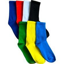 Socks And More Renkli Kolej 7'li Çorap Kutusu Unisex Soket Rengarenk