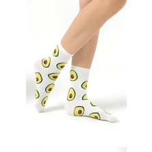 Socks And More Avokado Desenli 6'lı Çorap Kutusu Unisex Renkli