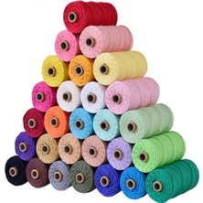 Haicheng Shop Bej Tarzı 3mm Pamuk Kordon Renkli Halat Kordon Bej Bükülmüş Makrome Kordon Dize Dıy Craft Ev Tekstili Düğün Dekoratif Tedarik 110 Yards (Yurt Dışından)