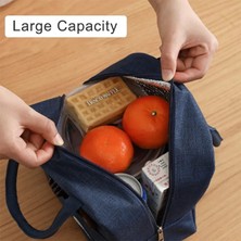 ZhuningShop3 Gri Stil Taşınabilir Öğle Yemeği Çantası Soğutucu Tote Hangbag Yalıtımlı Kutu Erkekler Kadınlar Çocuklar Için Tuval Termal Gıda Konteyner Seyahat Lunchbox (Yurt Dışından)