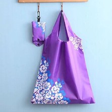 ZhuningShop3 Mor Tarzı Moda Baskı Katlanabilir Geri Dönüşüm Eko Alışveriş Çantası Tote Katlanır Kılıfı Yeni Sıcak Satış Çantaları Büyük Kapasiteli Bakkal Saklama Torbaları (Yurt Dışından)