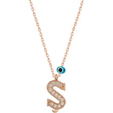 Serra Jewels Gümüş Nazar Rose Ş Harfi Kadın Kolye