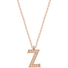 Serra Jewels Gümüş Rose Z Harfi Kadın Kolye