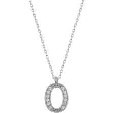 Serra Jewels Gümüş Rodyum O Harfi Kadın Kolye