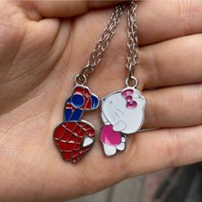Refox 2 Adet Hello Kitty ve Spider-Man Çift Kolye