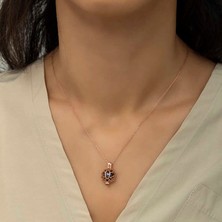 Serra Jewels Gümüş Rose Kafesli Lotus Bayan Kolye