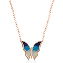 Serra Jewels Gümüş Rose Minimal Kelebek Bayan Kolye