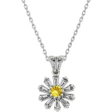 Serra Jewels Gümüş Trapez Taşlı Çiçek Bayan Kolye