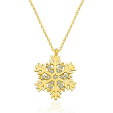 Serra Jewels ​Gümüş Gold Kar Tanesi Bayan Kolye