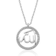 Serra Jewels Gümüş Arapça Allah Yazılı Bayan Kolye