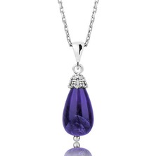 Serra Jewels Gümüş Ametist Taşlı Bayan Kolye