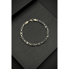 Frnch 925 Ayar Gümüş Italyan Model Gümüş Renk Erkek Bileklik FRJ12119-3119-A