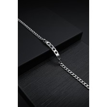 Frnch 316L Çelik Italyan Model Siyah Zirkon Taşlı Gümüş Renk Erkek Bileklik FRJ12129-3129-AB2