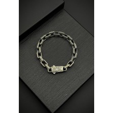 Frnch 925 Ayar Gümüş Italyan Model Gümüş Renk Erkek Bileklik FRJ12116-3116-A