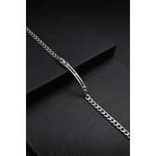 Frnch 316L Çelik Italyan Model Gümüş Renk Erkek Bileklik FRJ12140-3140-A