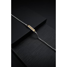 Frnch 316L Çelik Italyan Model Gümüş-Altın Renk Erkek Bileklik FRJ12144-3144-AG