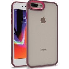 Lofy Apple iPhone 7 Plus - Uyumlu Flora Kapak-Kırmızı