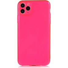 Lofy Apple iPhone 11 Pro Max - Uyumlu Mun Silikon-Pembe