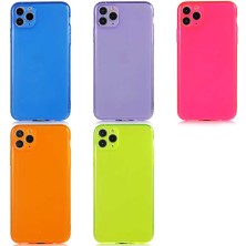 Lofy Apple iPhone 11 Pro Max - Uyumlu Mun Silikon-Pembe