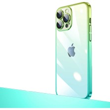 Lofy Apple iPhone 13 Pro Max - Uyumlu Parlak Renk Geçişli Kamera Korumalı Senkron Kapak-Pembe-Mavi