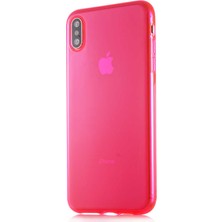 Lofy Apple iPhone Xs Max 6.5 - Uyumlu Mun Silikon-Pembe