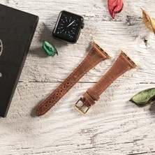 Vagave Apple Watch Uyumlu Kadın Crazy Deri Kordon 38 40 41 mm
