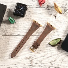Vagave Apple Watch Uyumlu Kadın Crazy Deri Kordon 38 40 41 mm