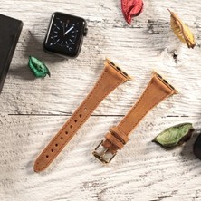 Vagave Apple Watch Uyumlu Kadın Crazy Deri Kordon 38 40 41 mm