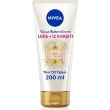 Nivea Luminous Leke ve İz Karşıtı Vücut Bakım Kremi, Çatlak ve Güneş İzi, 48 Saat Nemlendirici 200 ml