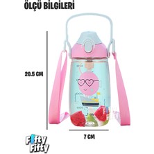 Uzspace Pipetli 680 ml Boyun Askılı Tritan Çocuk Su Matarası -Kutulu- FFUZ2202680