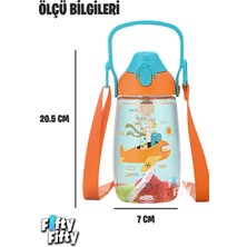 Uzspace Pipetli 680 ml Boyun Askılı Tritan Çocuk Su Matarası -Kutulu- FFUZ2202680