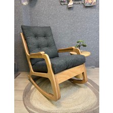 Asedia Kontes Naturel -Keten Nefti Yeşili Dolgu Minderli Sallanan Sandalye Dinlenme Koltuğu