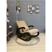 Asedia Salvador Siyah Teddy Kahve Sallanan Sandalye Dinlenme Koltuğu