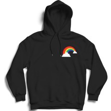 The Fame Rainbow, Gökkuşağı Logo Kapüşonlu Sweatshirt Hoodie