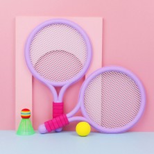 Silhouette 1 Takım Mavi Renk Plaj Tenisi Badminton Raket Seti Açık Spor Mini Badminton Raket Çocuk Plaj Raketi (Yurt Dışından)