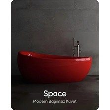 Bathson Space Kırmızı Bağımsız Küvet 172X96X75 cm