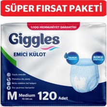 Giggles Yetişkin Emici Külot Medium 30'lu 4 Paket 120 Adet