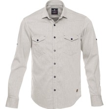 Maruf Shop Erkek Büyük Beden 118-191 Kilo Arası Için Uygun Uzun Kollu Kot Gömlek Taş