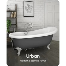 Bathson Urban Mat Gri-Beyaz Bağımsız Küvet 172X80X81 cm