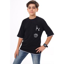 Angelos Girls Erkek Çocuk Cep Baskılı T-Shirt 9-14 Yaş LX6967