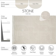 Cool Halı Stone 1090 Bej Kaymaz Taban Koridor Halısı Kesme Yolluk Mutfak Halısı Modern Salon Halısı