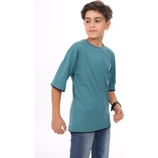 Angelos Girls Erkek Çocuk Cep Baskılı T-Shirt 9-14 Yaş LX6967