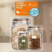 Palpak Klips Kapaklı Kavanoz Görünümlü Saklama Poşeti -9 Adet (3 Büyük 1000ML;3 Orta 700ML;3 Küçük 200 Ml)