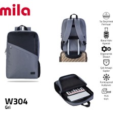 Mila Classone 15,6 Inch  W304- Mila Serisi Sırt Çantası- Gri