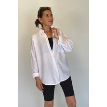 Weppa Kadın Uzun Kol Tek Cep Oversize Gömlek
