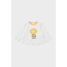 Gb Baby Layette  Kız Bebek Ekru T-Shirt 23FW1BG2516