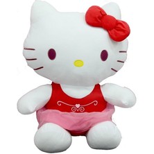 Peluş Hello Kitty Elbiseli Kurdeleli 50CM